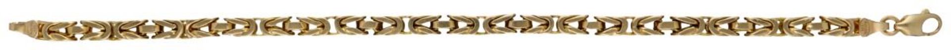 14K. Yellow gold king link bracelet. - Bild 2 aus 2