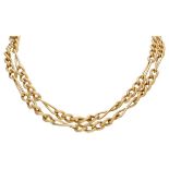 18K. Yellow gold figaro necklace.