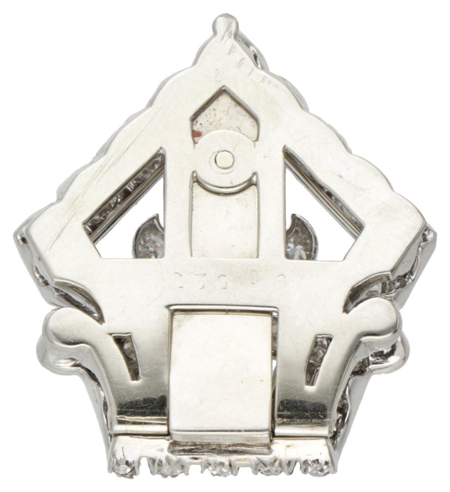 Vintage 18K. white gold / Pt 850 platinum French scarf clip set with approx. 2.50 ct. diamond. - Image 4 of 6