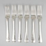 6-piece set dinner forks ''Haags Lofje'' silver.