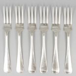 6-piece set of forks ''Haags Lofje'' silver.