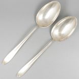 2-piece set vegetable spoons silver.