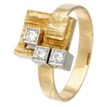 18K. Yellow gold 'Diamond city' ring set with approx. 0.15 ct. diamond by Björn Weckström for Lappon