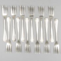 12-piece set of silver cake / pastry forks.