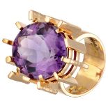Vintage 18K. yellow gold cocktail ring set with approx. 24.57 ct. amethyst by Swedish designer Eric
