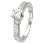 14K. White gold shoulder ring set with approx. 0.62 ct. diamond.