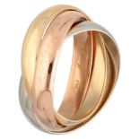 Les Must de Cartier 18K. tricolor gold 'Trinity' ring