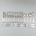 22-piece Art Deco cutlery set Georg Nilssen for Gero, model 447, silver-plated.