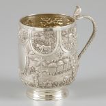 Drinking cup / beer mug silver.