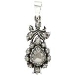 Sterling silver antique pendant set with rose cut diamonds.