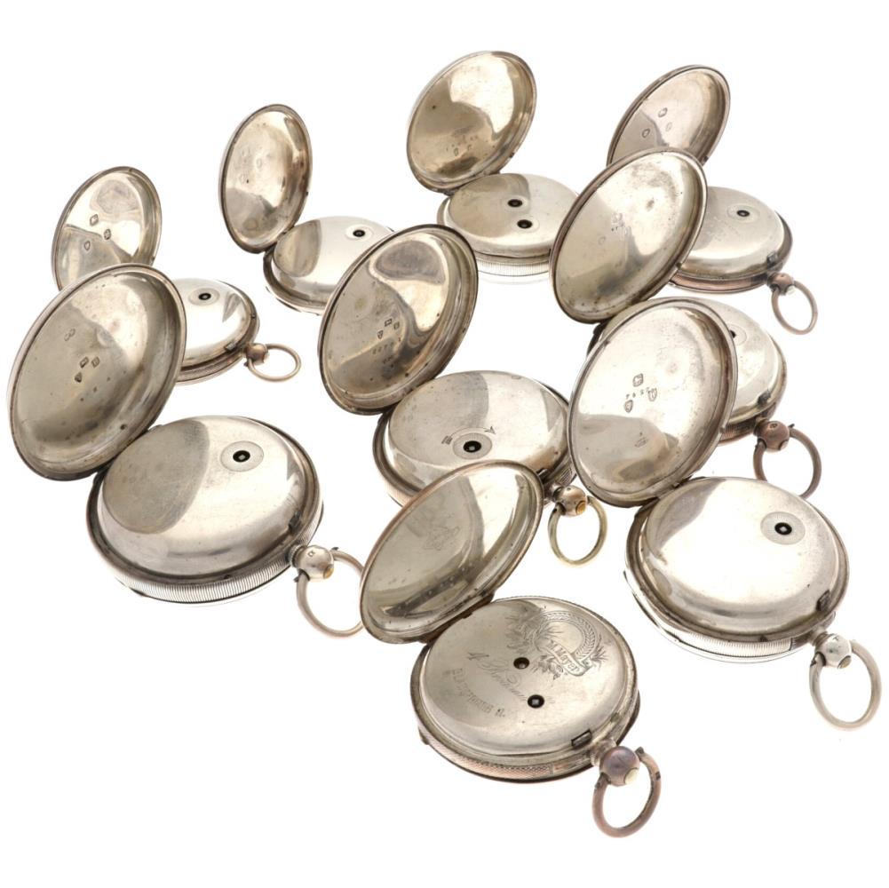 Lot silver English pocket watches - Men's pocket watches. - Image 3 of 4