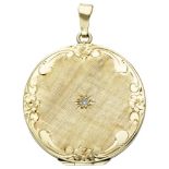 Vintage 14K. yellow gold medallion pendant.