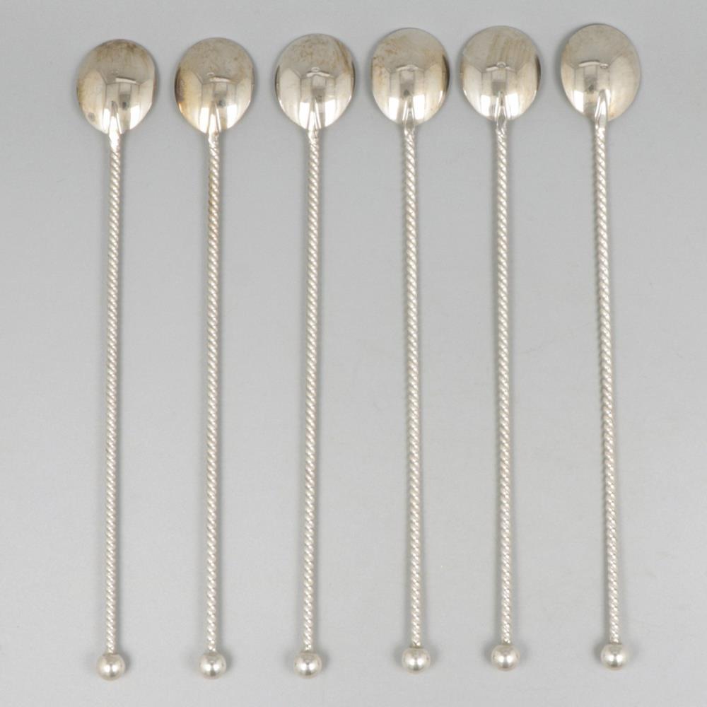 6-piece set of ice cream spoons silver. - Image 2 of 6