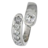 Vintage 18K. white gold ring set with approx. 1.05 ct. diamond.