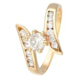 18K. Yellow gold ring set with approx. 0.58 ct. diamond.