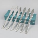 6-piece set fish knives Christofle Sterling, model Commodore, silver.