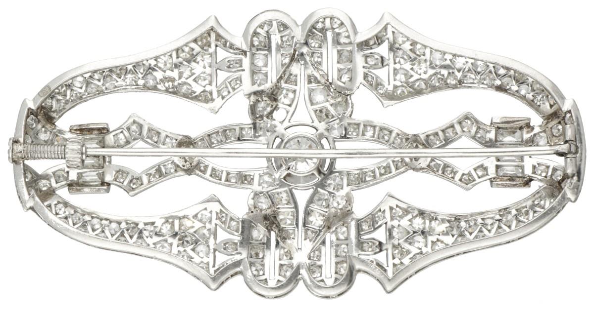 Pt 900 platinum Art Deco brooch set with approx. 11.30 ct. diamond. - Image 3 of 6