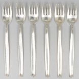 6-piece set breakfast forks ''model Jeunesse'' silver.