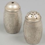 Pepper & salt shakers (Chinese export) silver.