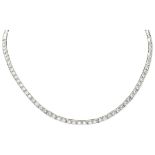 18K. White gold collar necklace set with approx. 2.70 ct. diamond.