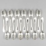 12-piece set Christofle teaspoons, mode: Vendome, silver-plated.