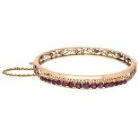 Vintage 14K. yellow gold bracelet set with approx. 2.50 ct. natural ruby.
