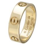18K. Yellow gold Cartier 'Love' band ring.