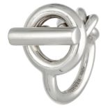 Sterling silver Hermès 'Croisette' ring with toggle clasp.