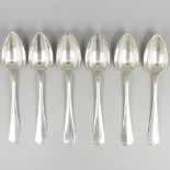 6-piece set breakfast spoons ''Haags Lofje'' silver.