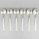 6-piece set of breakfast spoons ''model Jeunesse'' silver.