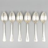 6-piece set of spoons "Haags Lofje" silver.