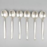 6-piece set dinner spoons "model Jeunesse'' silver.