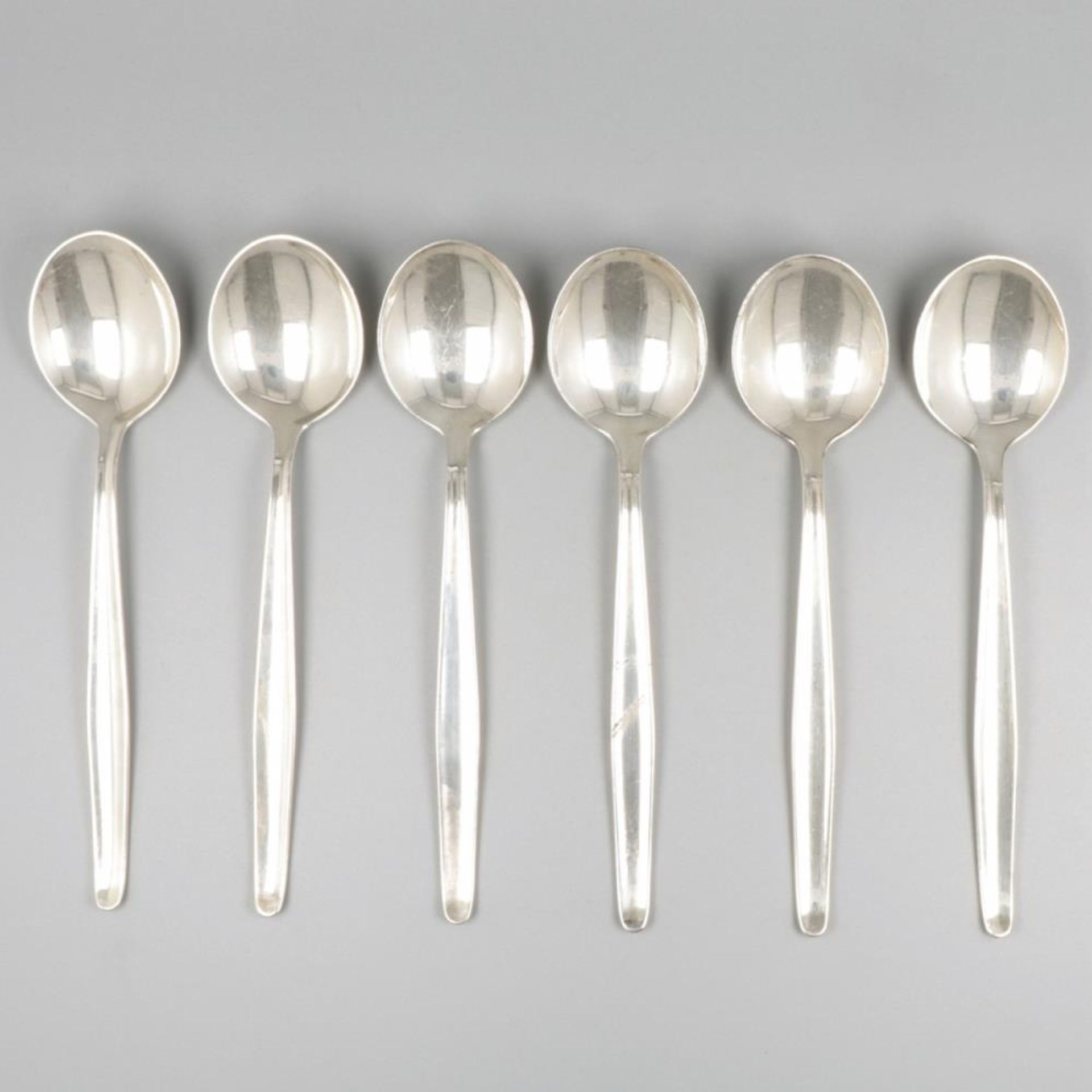 6-piece set dinner spoons "model Jeunesse'' silver.