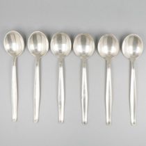 6-piece set dinner spoons "model Jeunesse'' silver.