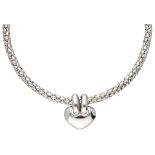 Chimento 18K. white gold necklace with heart-shaped pendant.