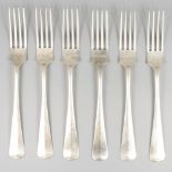 6-piece set dinner forks "Haags Lofje" silver.