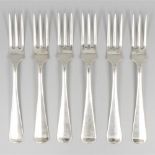 6-piece set of forks ''Haags Lofje'' silver.