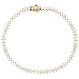 18K. Yellow gold tennis bracelet set with approx. 2.80 ct. diamond.