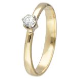 18K. Yellow gold solitaire ring set with approx. 0.17 ct. diamond.