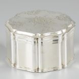 Silver biscuit box.