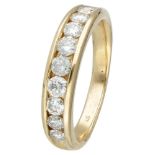 14K. Yellow gold alliance ring set with approx. 0.90 ct. diamond.