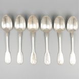 Set of 6 spoons Christofle, model Vendome, silver.