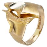 14K. Yellow gold 'Geysir' ring combined with platinum, by Björn Weckström for Lapponia.