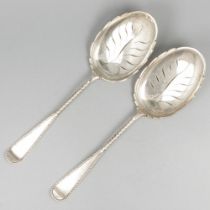 2-piece set of wet fruit scoops silver.