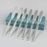 6-piece set fish knives Christofle Sterling, model Commodore, silver.