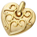 18K. Yellow gold heart-shaped Italian design pendant by Il Gioiello.