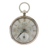 English silver Pocket Watch Fusee Lever-Escapement - Men's pocket watch - approx. 1874.
