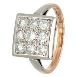 14K. Bicolor gold vintage ring set with approx. 0.70 ct. diamond.