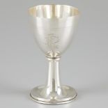 Wine chalice on a foot, silver.