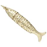 Vintage 14K. yellow gold flexible fish pendant.